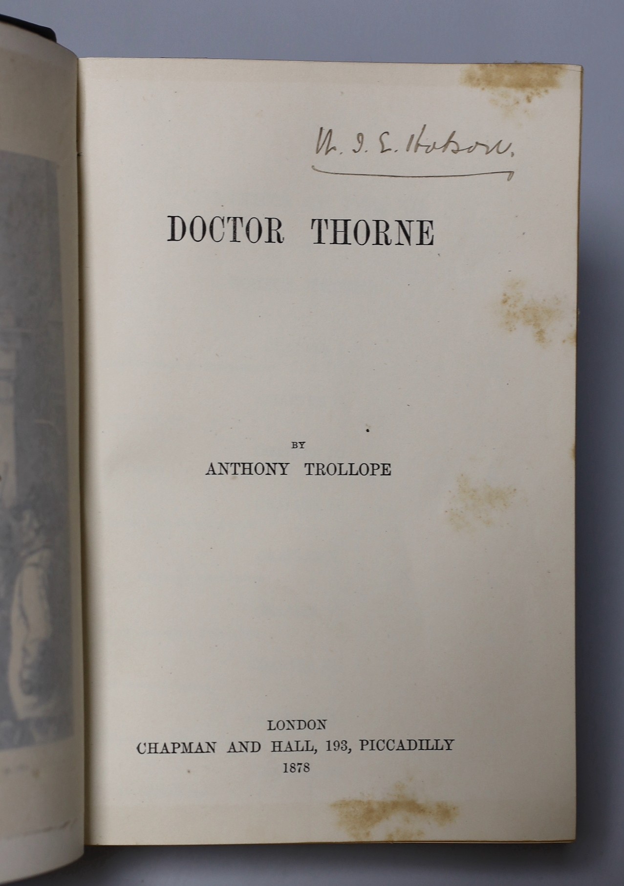 Trollope, Anthony - The Chronicles of Barsetshire, 8 vols, 8vo, full morocco, Chapman and Hall, London, 1879